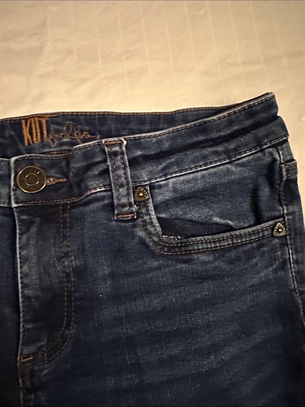 Kut from the Kloth Mid/Dark Indigo Ankle Jeans - Picture 4 of 9